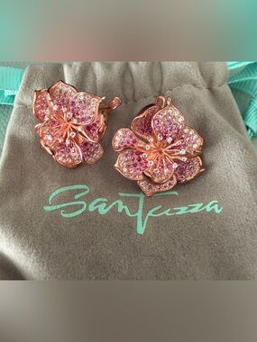 Santuzza Sterling Silver Gemstone Flower Earrings